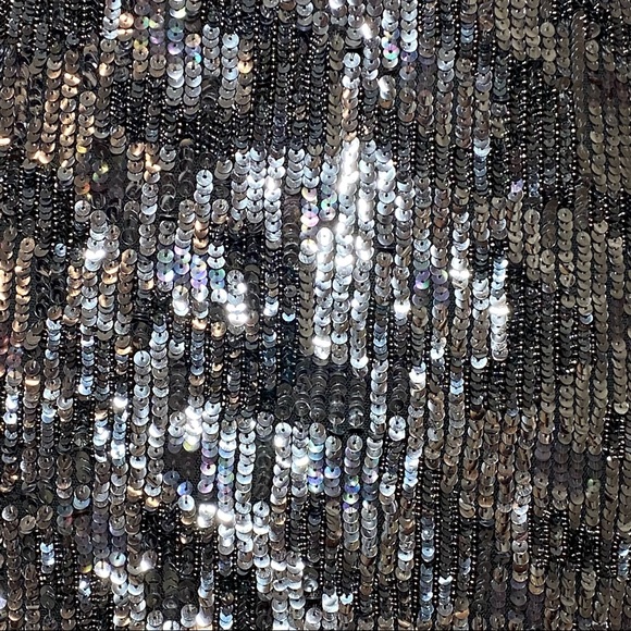 Bebe Sequined Silver Dress Size 6 - Picture 5 of 9